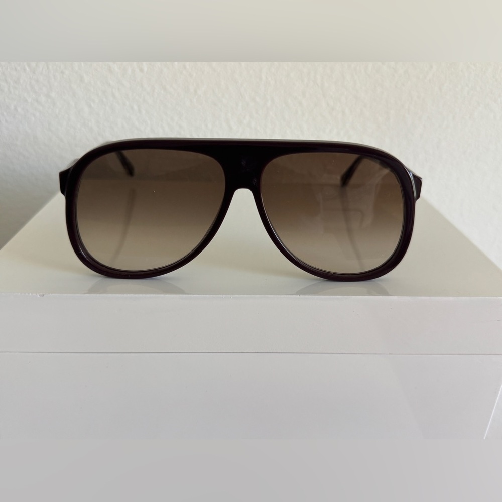 Chloe Dannie Brown Burgundy Gradient Aviator Sunglasses CH0128S NWOT - RARE - Picture 8 of 14